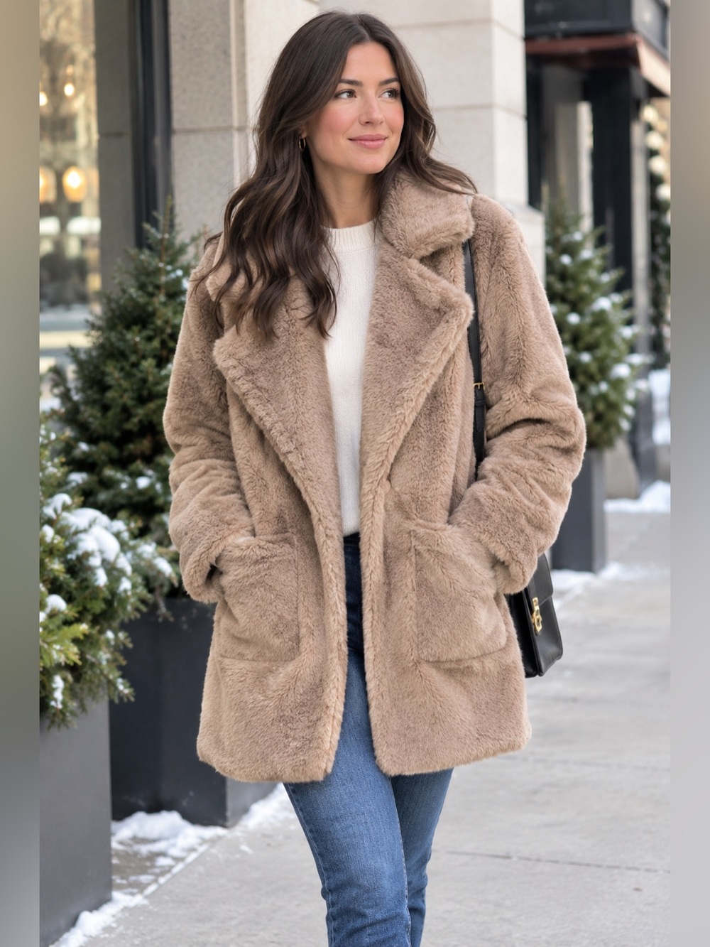 Boutique brand LUSH - camel brown tan coat - size M